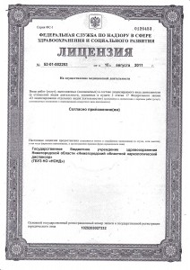 Лицензия Нижегородского областного наркологического диспансера